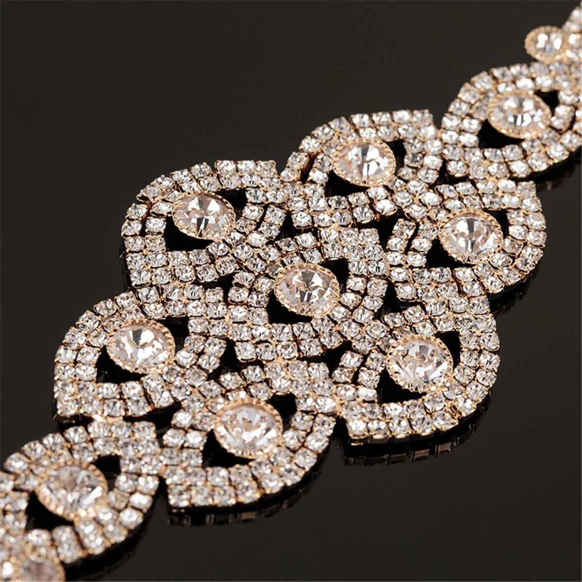 Cubic Zirconia & 18K Gold-Plated Layer Eye Bracelet