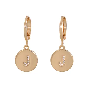 Cubic Zirconia & 18K Gold-Plated Letter J Cut Drop Earrings