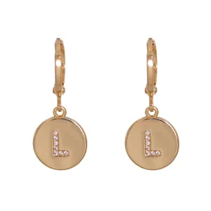 Cubic Zirconia & 18K Gold-Plated Letter L Cut Drop Earrings