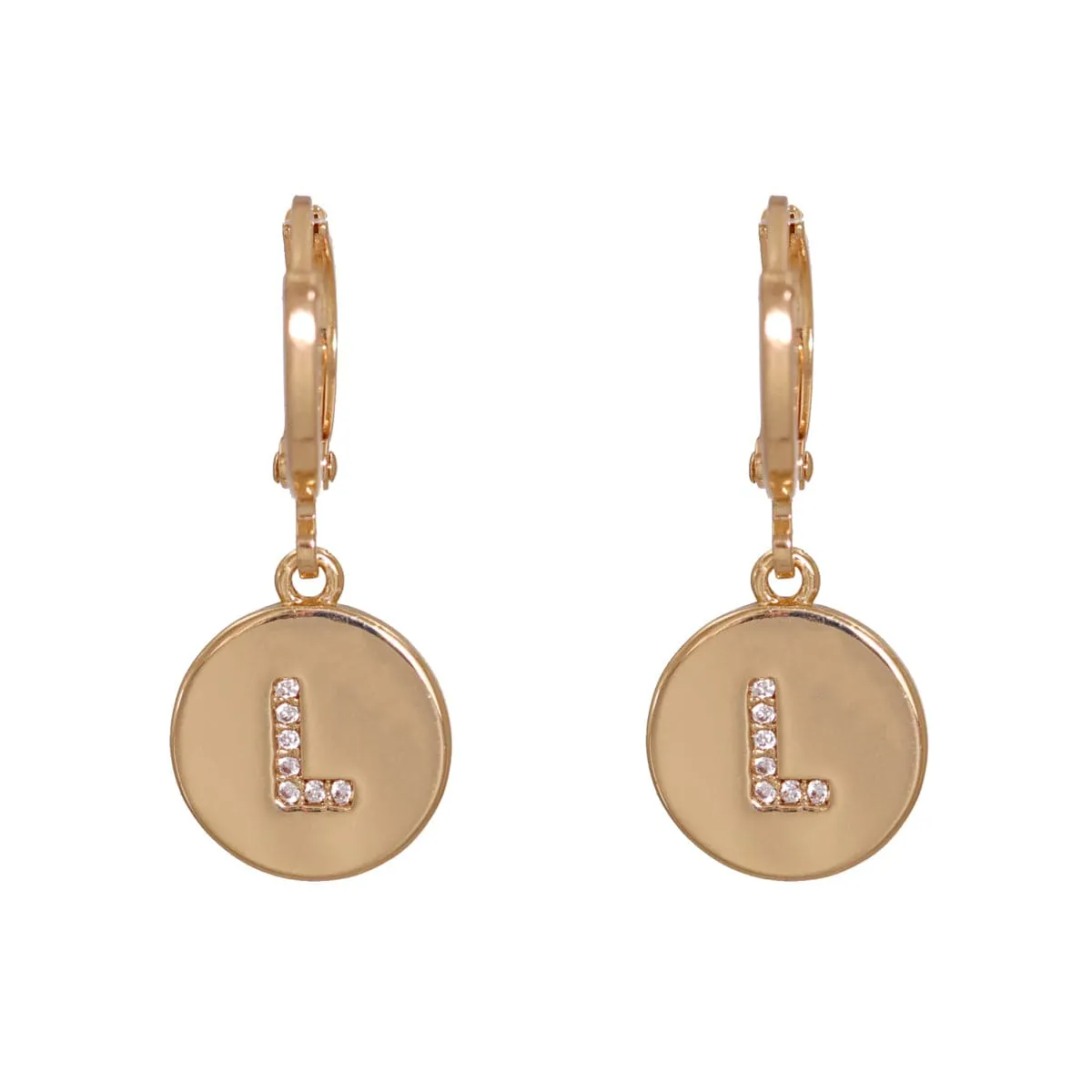 Cubic Zirconia & 18K Gold-Plated Letter L Cut Drop Earrings