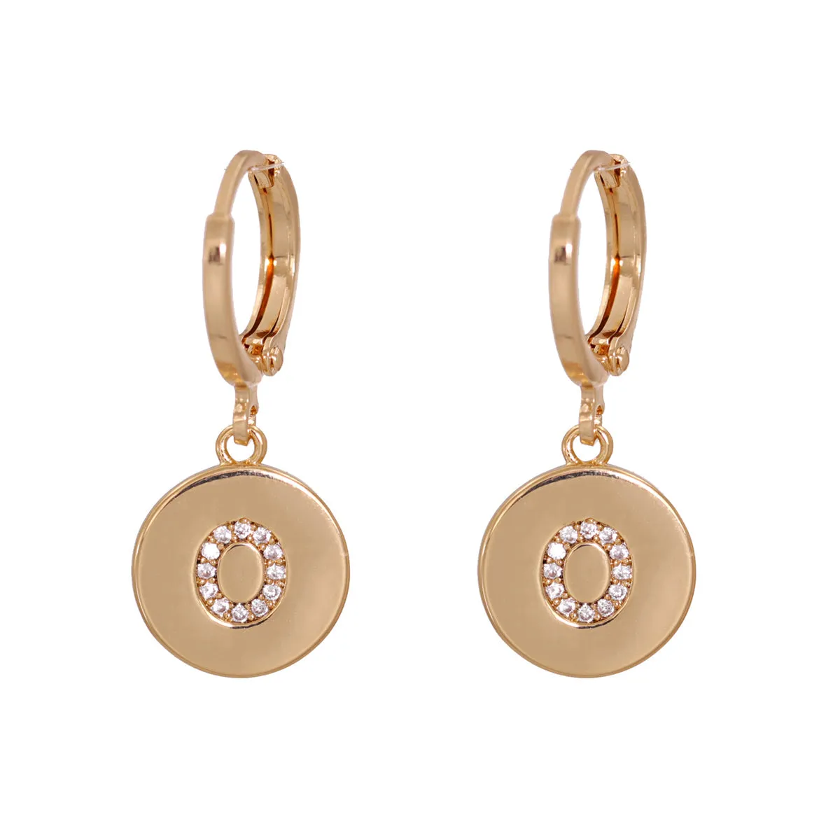 Cubic Zirconia & 18K Gold-Plated Letter O Cut Drop Earrings