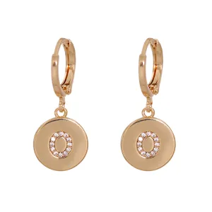 Cubic Zirconia & 18K Gold-Plated Letter O Cut Drop Earrings