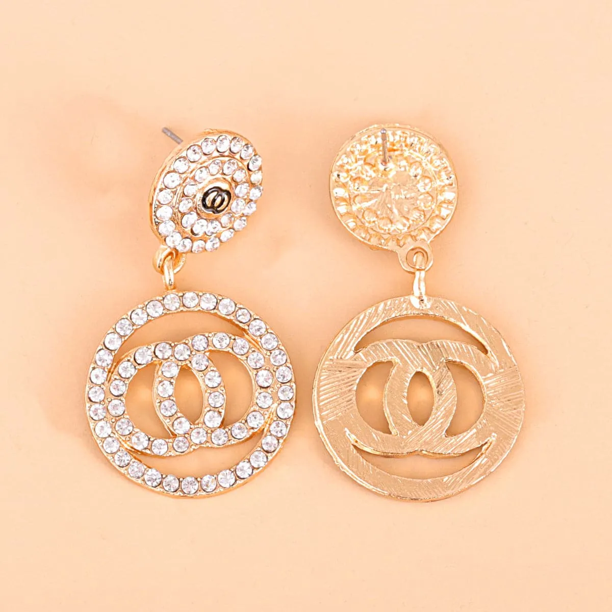 Cubic Zirconia & 18K Gold-Plated Lock Drop Earrings