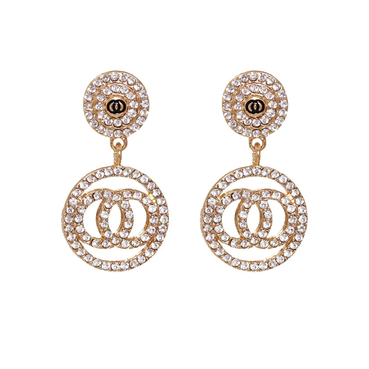 Cubic Zirconia & 18K Gold-Plated Lock Drop Earrings
