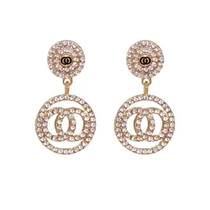 Cubic Zirconia & 18K Gold-Plated Lock Drop Earrings
