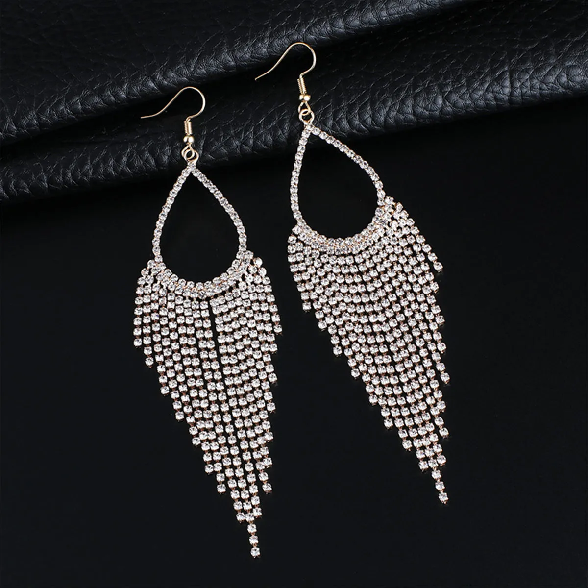 Cubic Zirconia & 18K Gold-Plated Open Tassel Drop Earrings