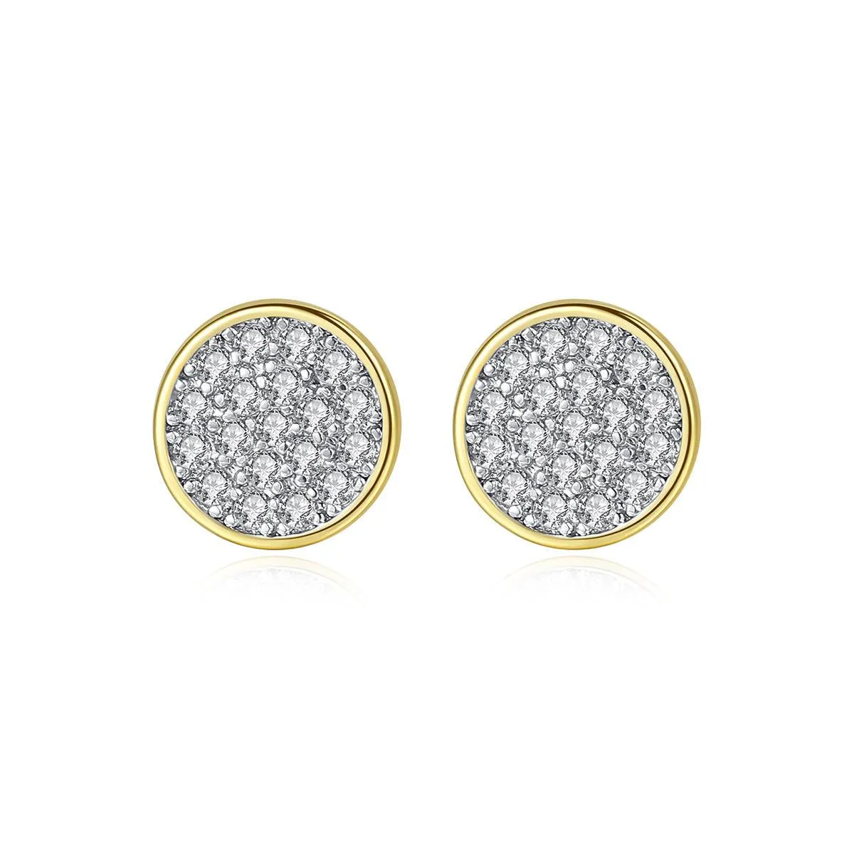 Cubic Zirconia & 18K Gold-Plated Round Stud Earrings