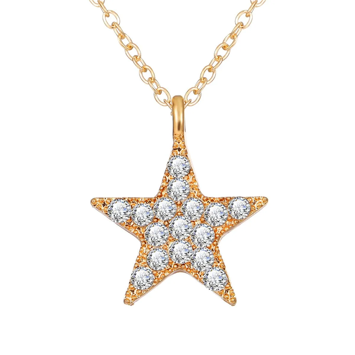 Cubic Zirconia & 18K Gold-Plated Star Pendant Necklace