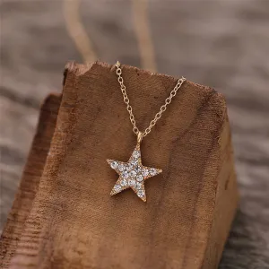 Cubic Zirconia & 18K Gold-Plated Star Pendant Necklace