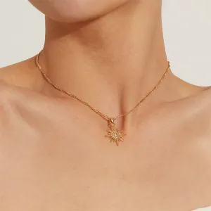 Cubic Zirconia & 18K Gold-Plated Star Pendant Necklace