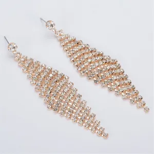 Cubic Zirconia & 18K Gold-PlatedCubic Zircon Rhombus Drop Earrings