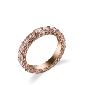 Cubic Zirconia & 18K Rose Gold-Plated Eternity Ring