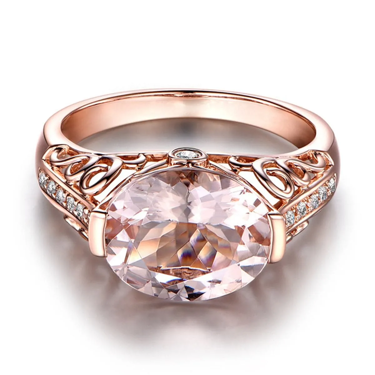 Cubic Zirconia & Crystal 18K Rose Gold-Plated Oval Eternity Ring