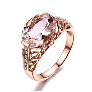 Cubic Zirconia & Crystal 18K Rose Gold-Plated Oval Eternity Ring