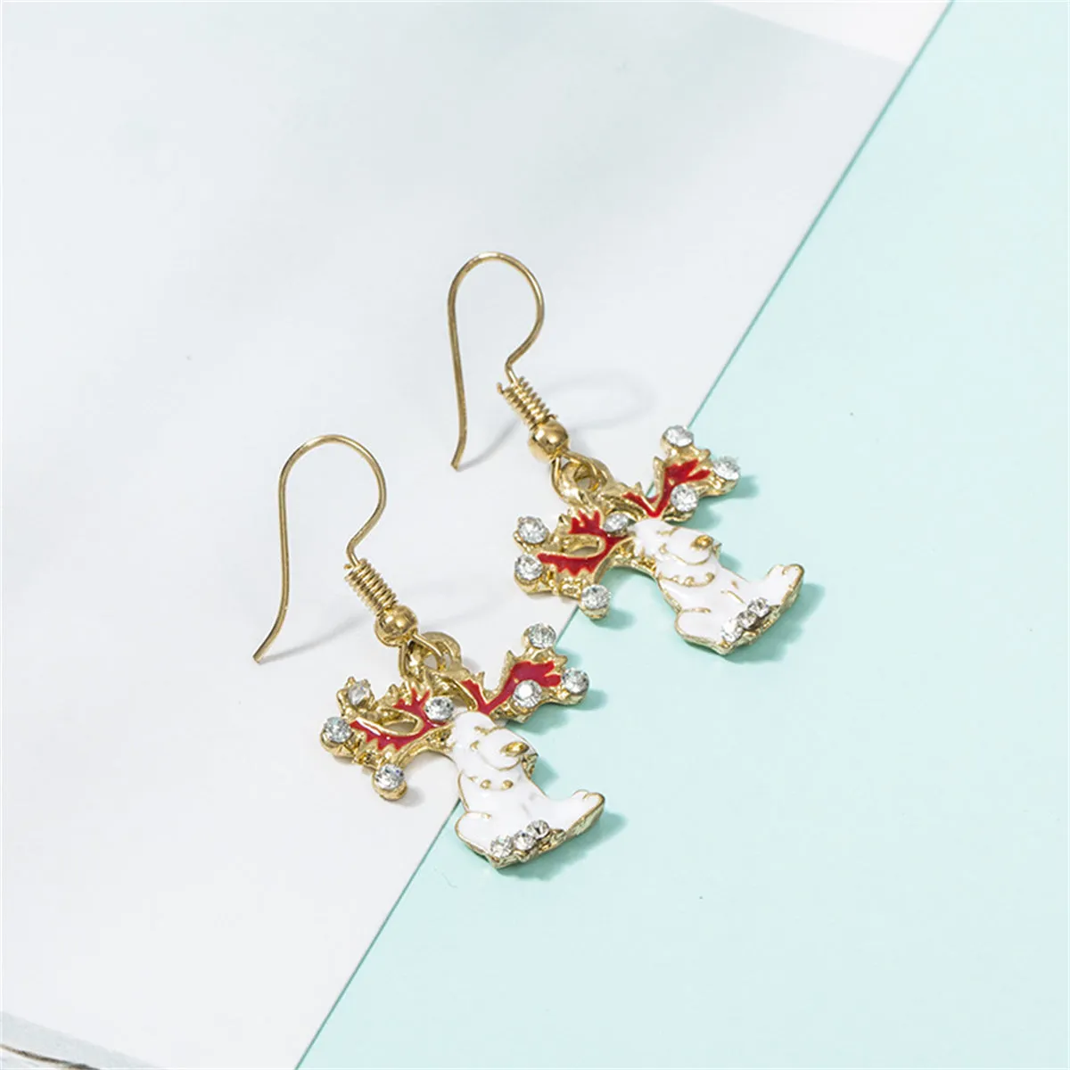 Cubic Zirconia & Enamel 18K Gold-Plated Reindeer Pendant Necklace Set