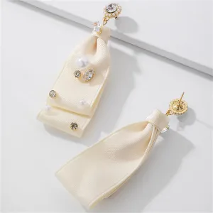Cubic Zirconia & Pearl 18K Gold-Plated Bag Drop Earrings