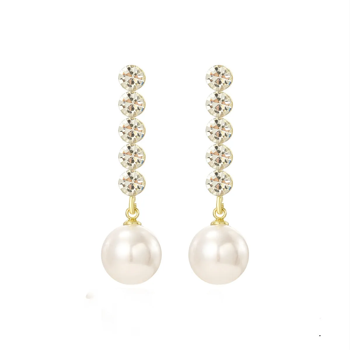 Cubic Zirconia & Pearl 18K Gold-Plated Drop Earrings
