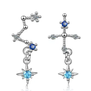 Cubic Zirconia & Silver-Plated Big Dipper Drop Earrings
