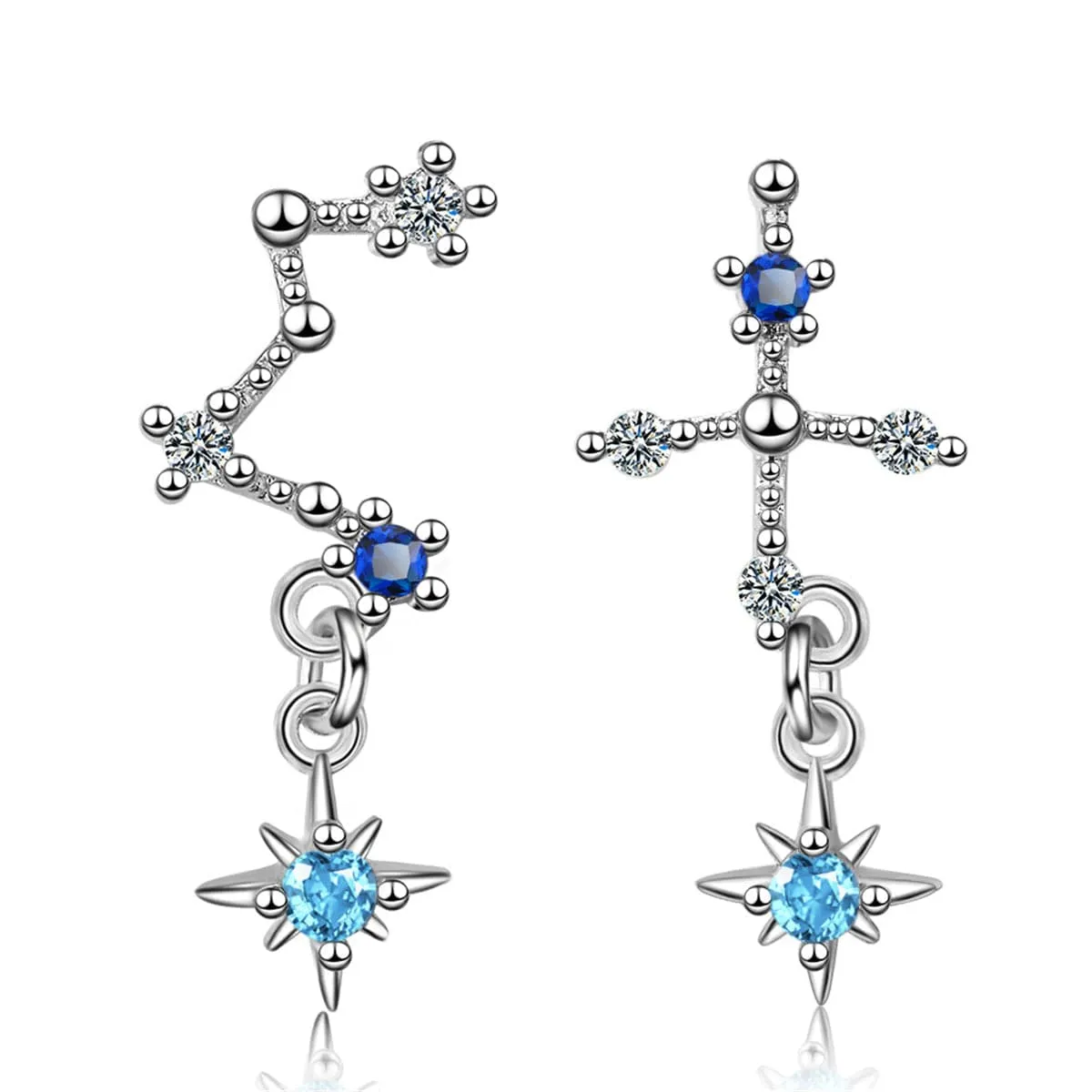Cubic Zirconia & Silver-Plated Big Dipper Drop Earrings