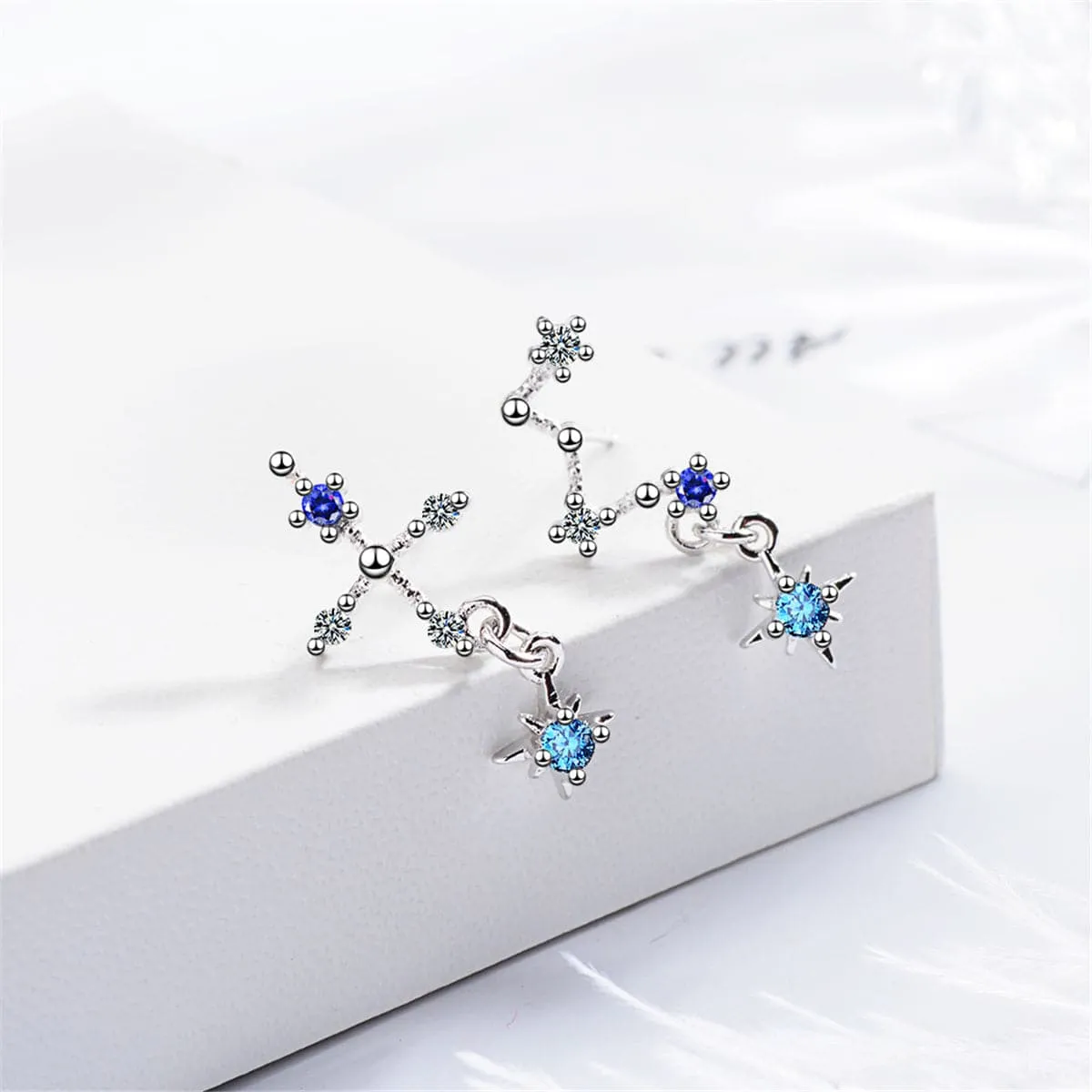 Cubic Zirconia & Silver-Plated Big Dipper Drop Earrings