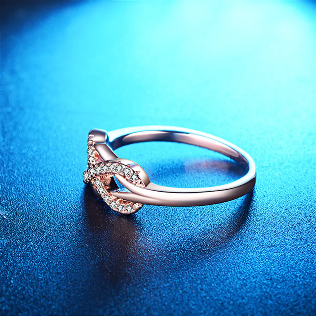 Cubic Zirconia & Silver-Plated Infinity Ring