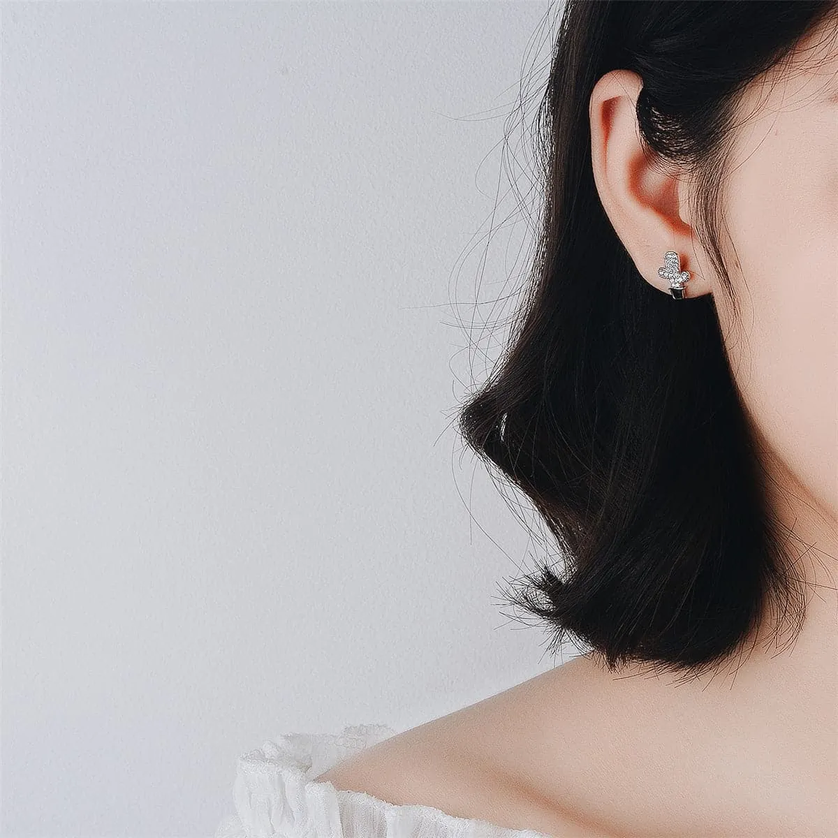 Cubic Zirconia & Silver-Plated Potted Cactus Stud Earrings