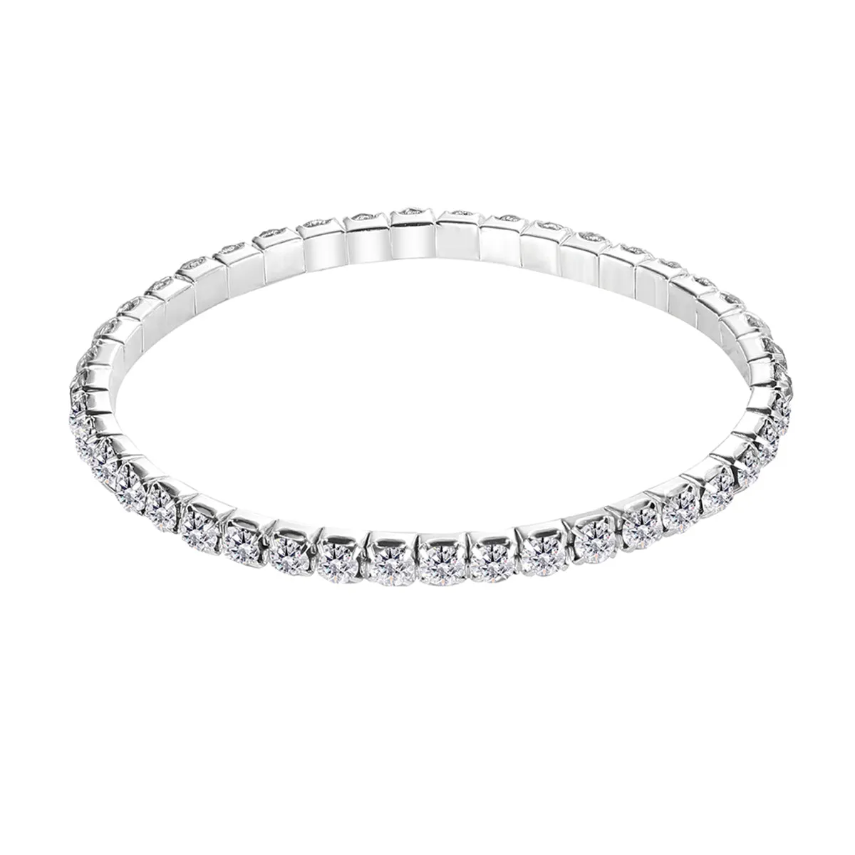 Cubic Zirconia & Silver-Plated Tennis Bracelet