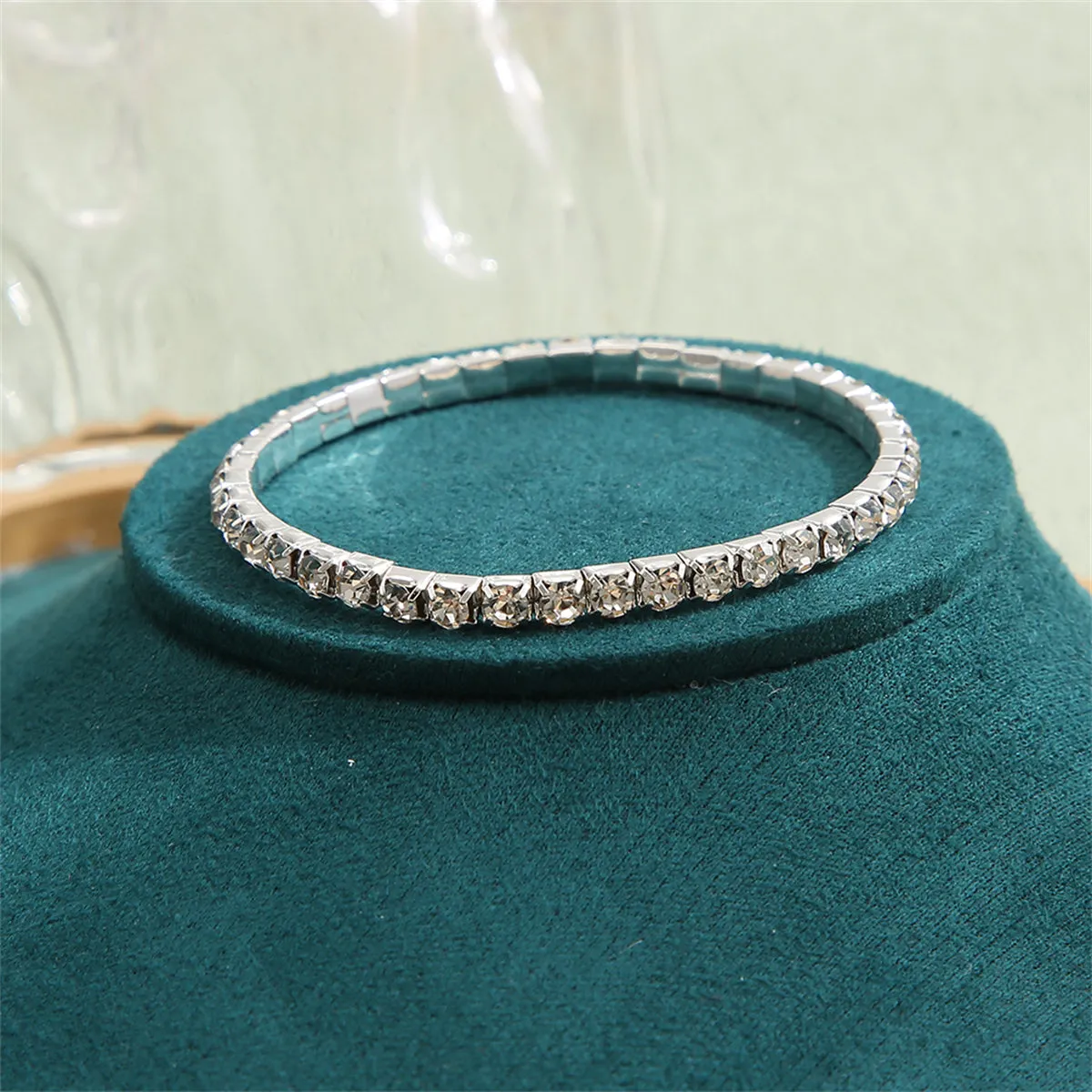 Cubic Zirconia & Silver-Plated Tennis Bracelet
