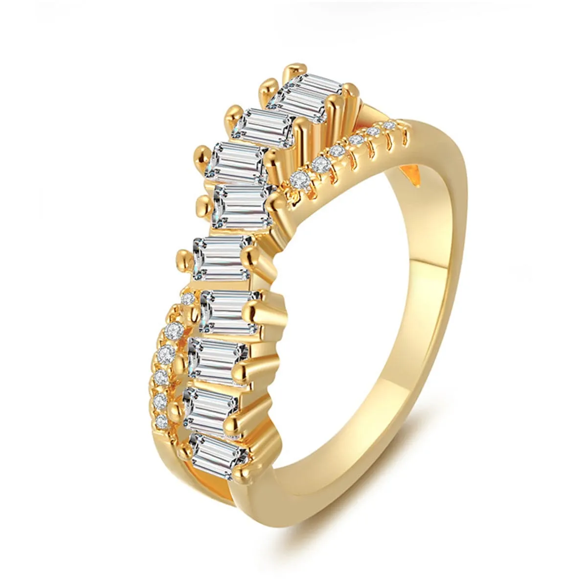 Cubic Zirconia Crisscross Ring