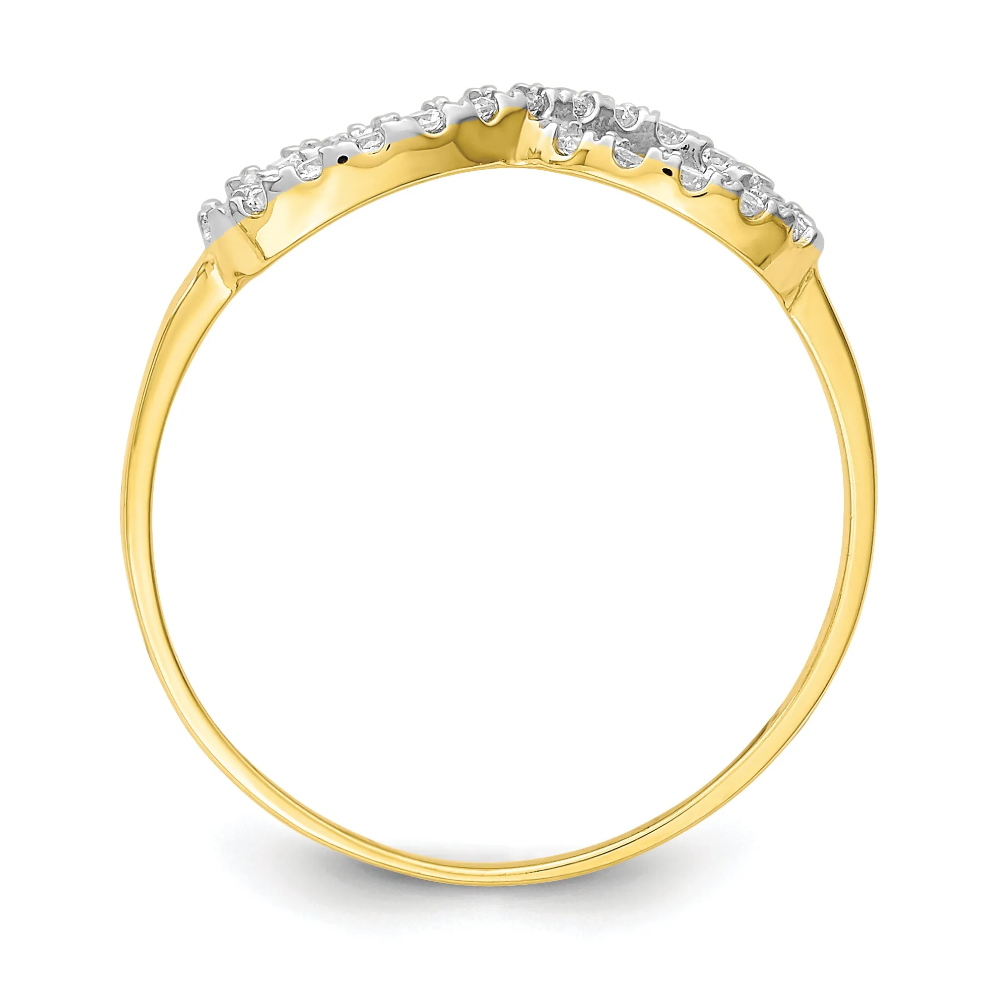 CZ 10k Yellow Gold Infinity Ring