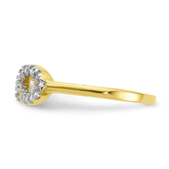 CZ 10k Yellow Gold Infinity Ring