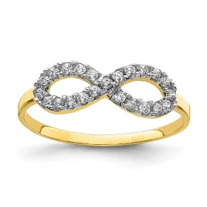 CZ 10k Yellow Gold Infinity Ring