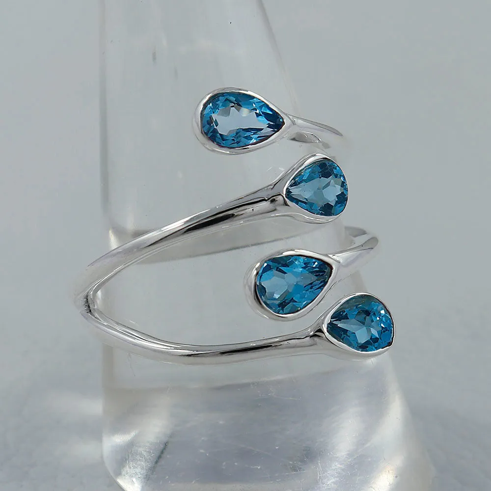 Dainty Garnet Bypass Ring