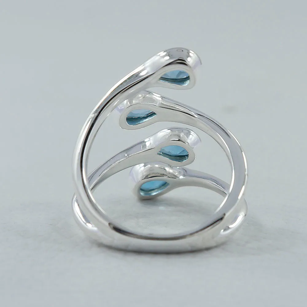 Dainty Garnet Bypass Ring