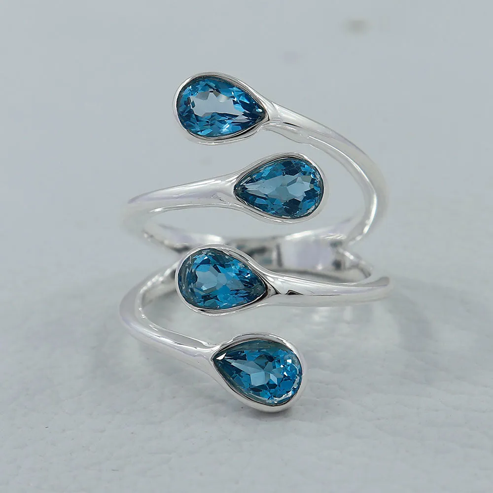 Dainty Garnet Bypass Ring