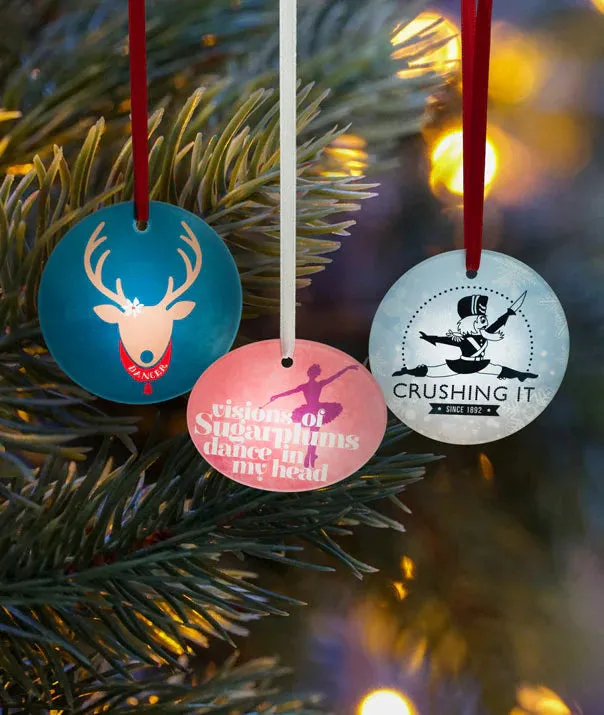 Dancer Reindeer Glass Ornament