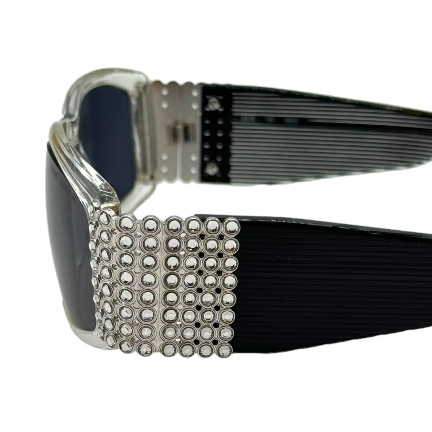 DANIEL SWAROVSKI Vintage Translucent Crystal-Embellished Sunglasses - Black