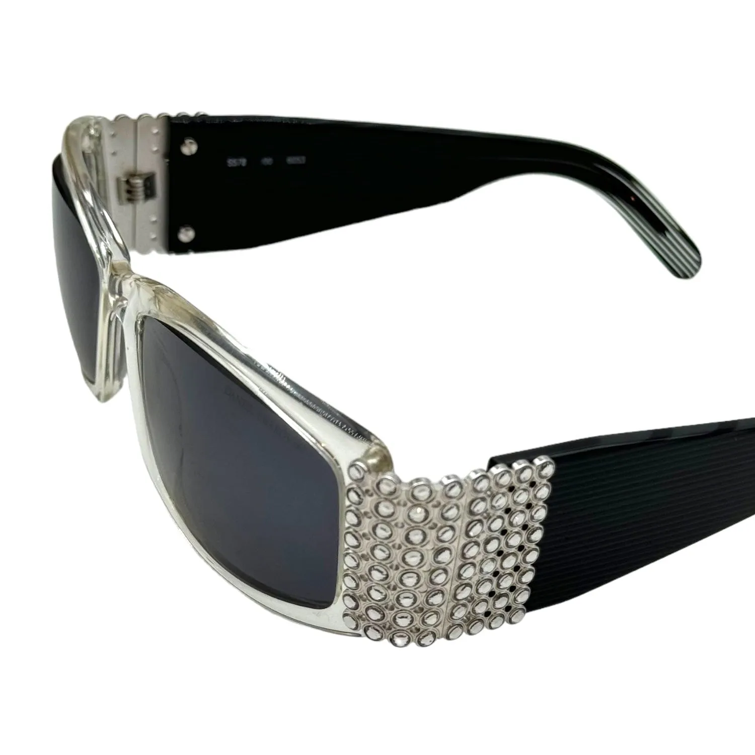 DANIEL SWAROVSKI Vintage Translucent Crystal-Embellished Sunglasses - Black
