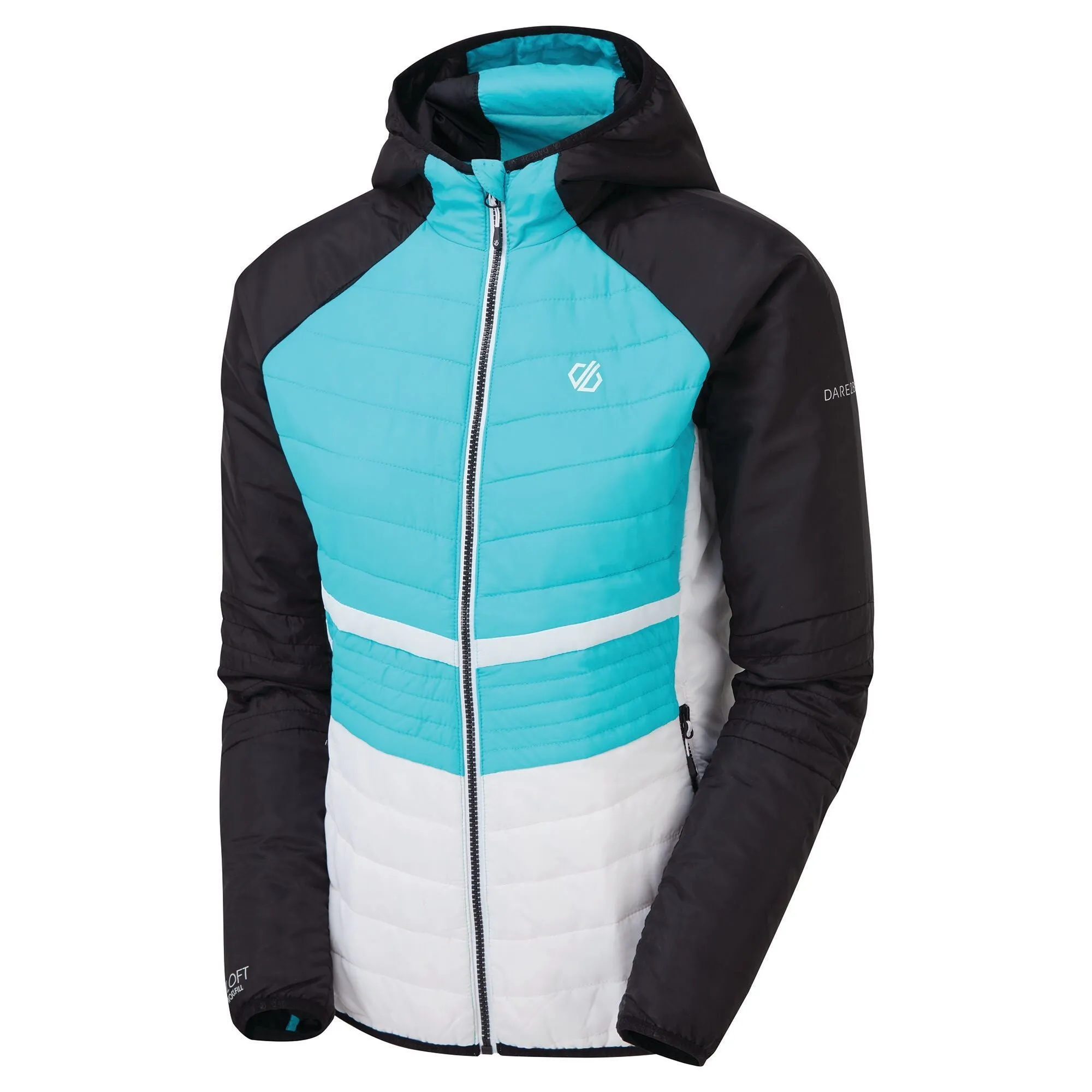 DARE2B SURMOUNT WOOL QUILTED JACKET, AZURE BLUE/BLACK