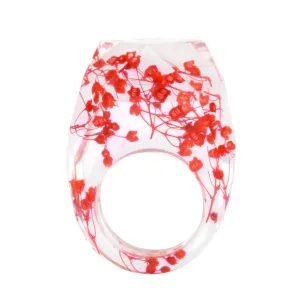 Dark Pink Dried Flower Ring