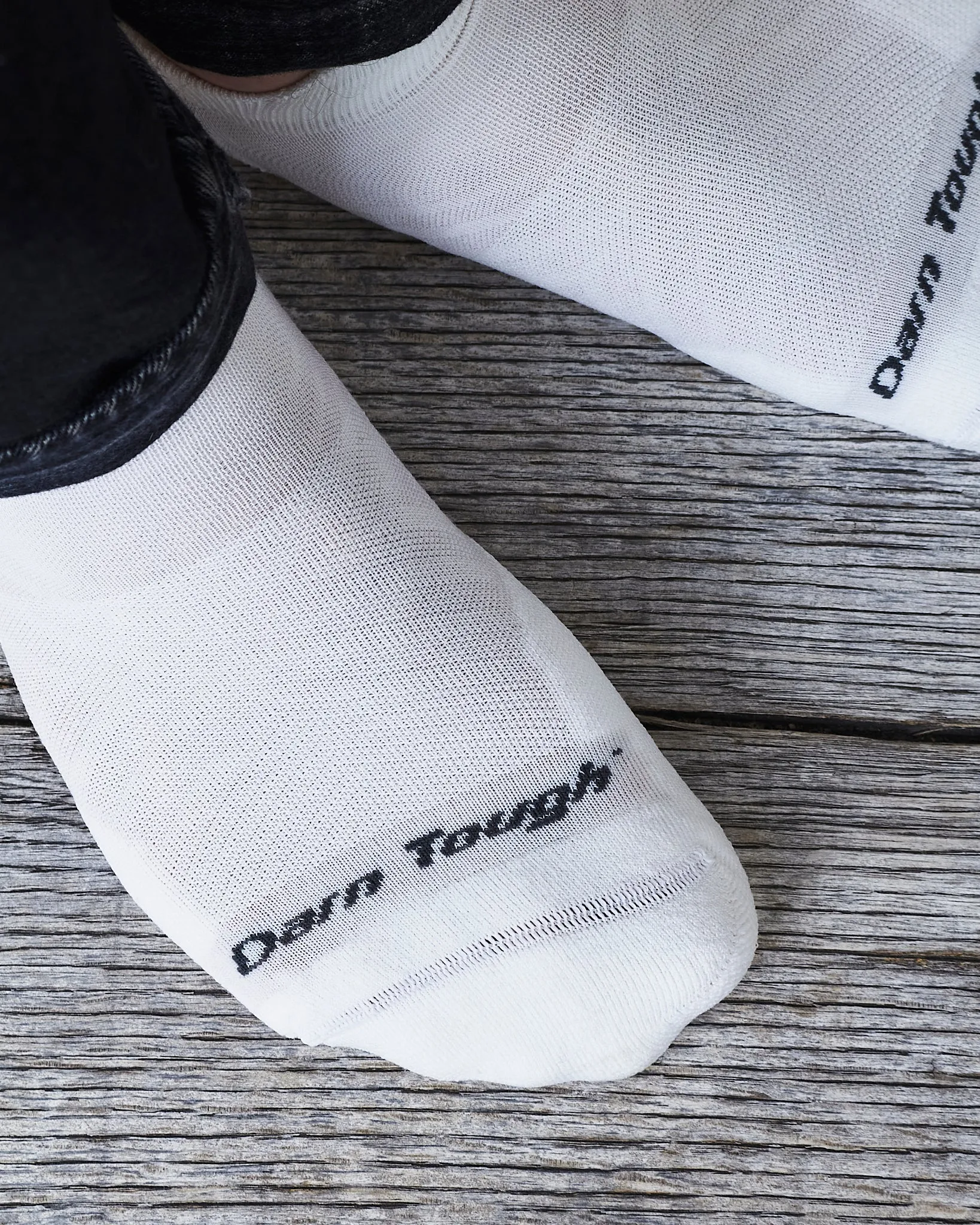 Darn Tough 1039 White Merino Wool Run No Show Tab Ultra-Lightweight With Cushion Socks