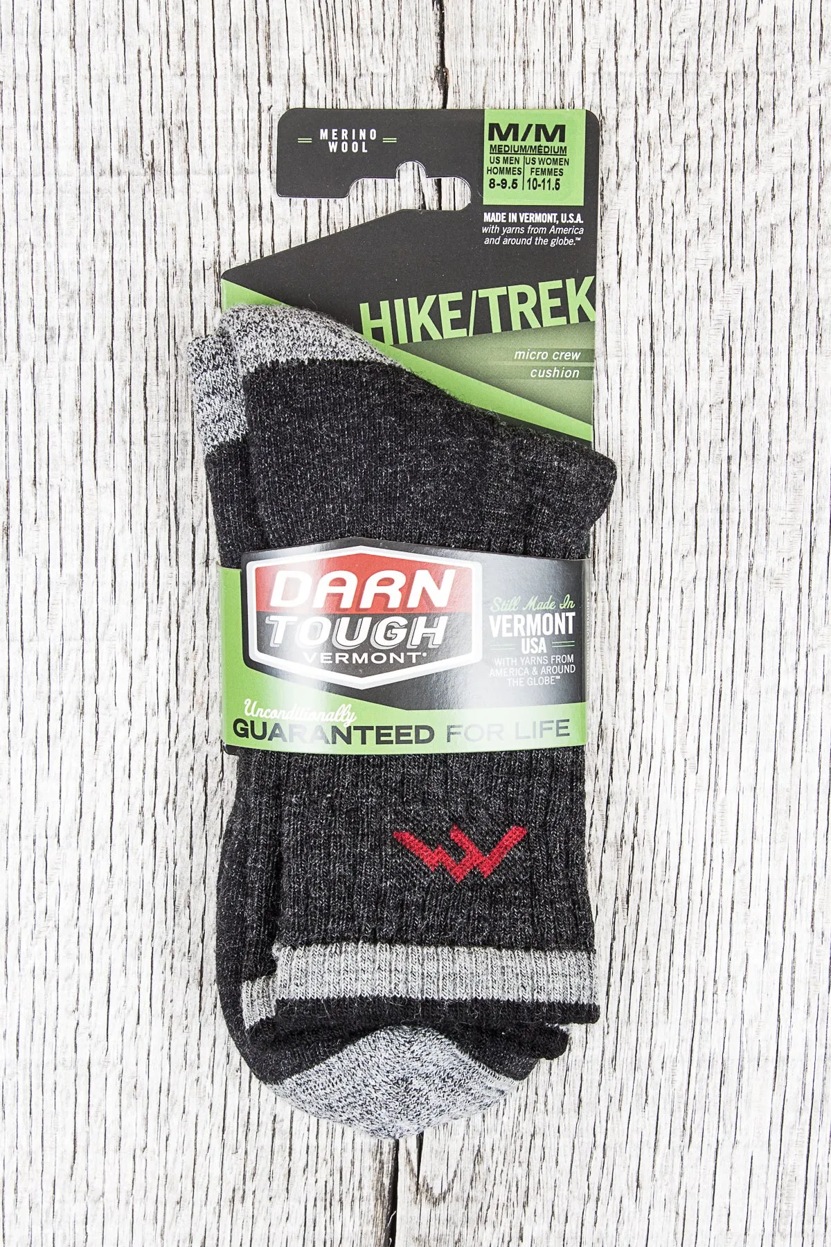 Darn Tough 1466 Black Wool Socks Hiker Micro Crew Sock Cushion