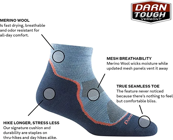 Darn Tough (1958) Hiker 1/4 Midweight with Cushion Women's Sock