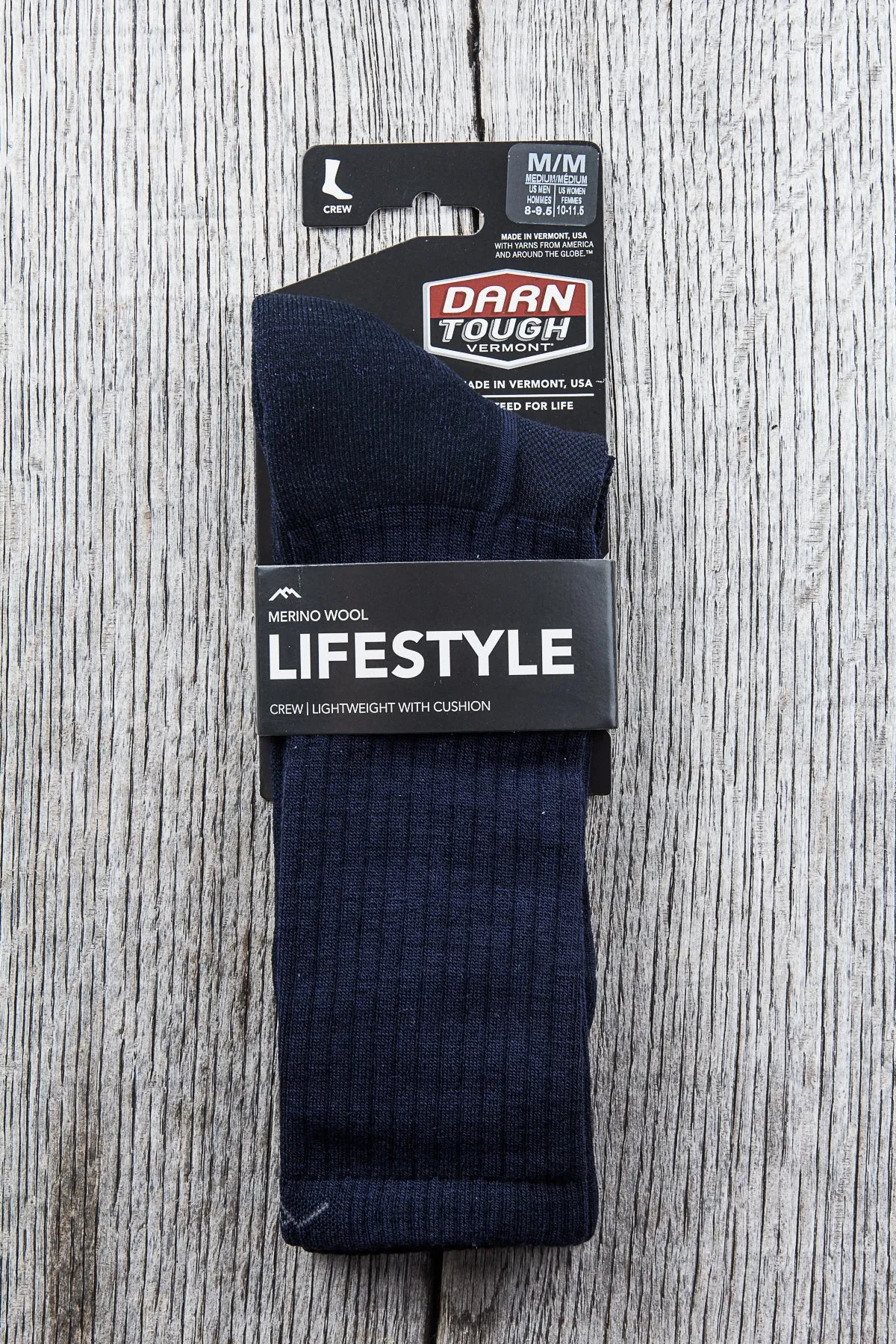 Darn Tough Navy Merino Wool Standard Crew Light Socks