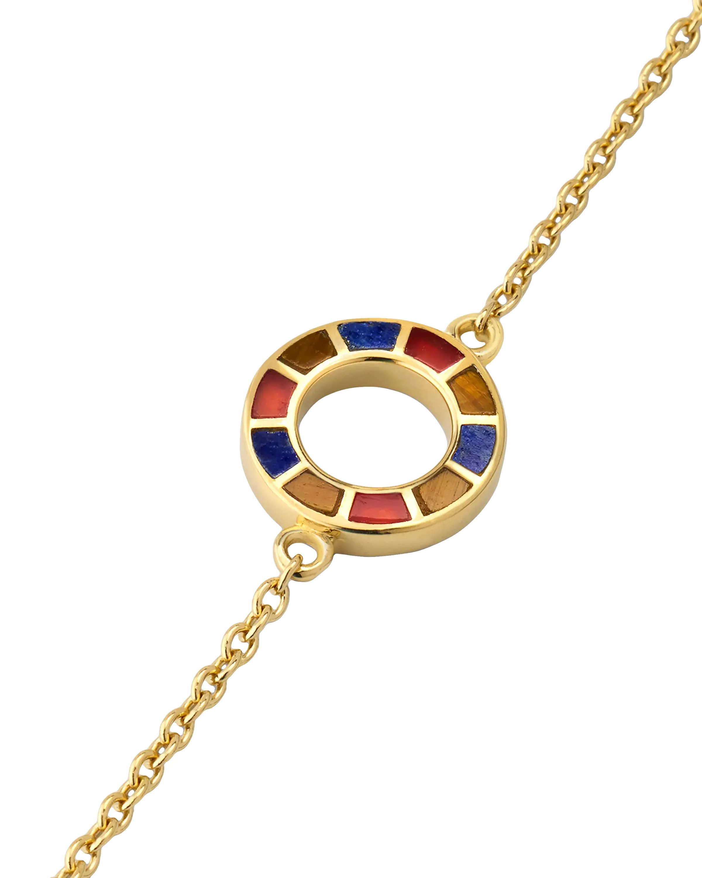Dash Circle Gold Vermeil Sterling Necklace