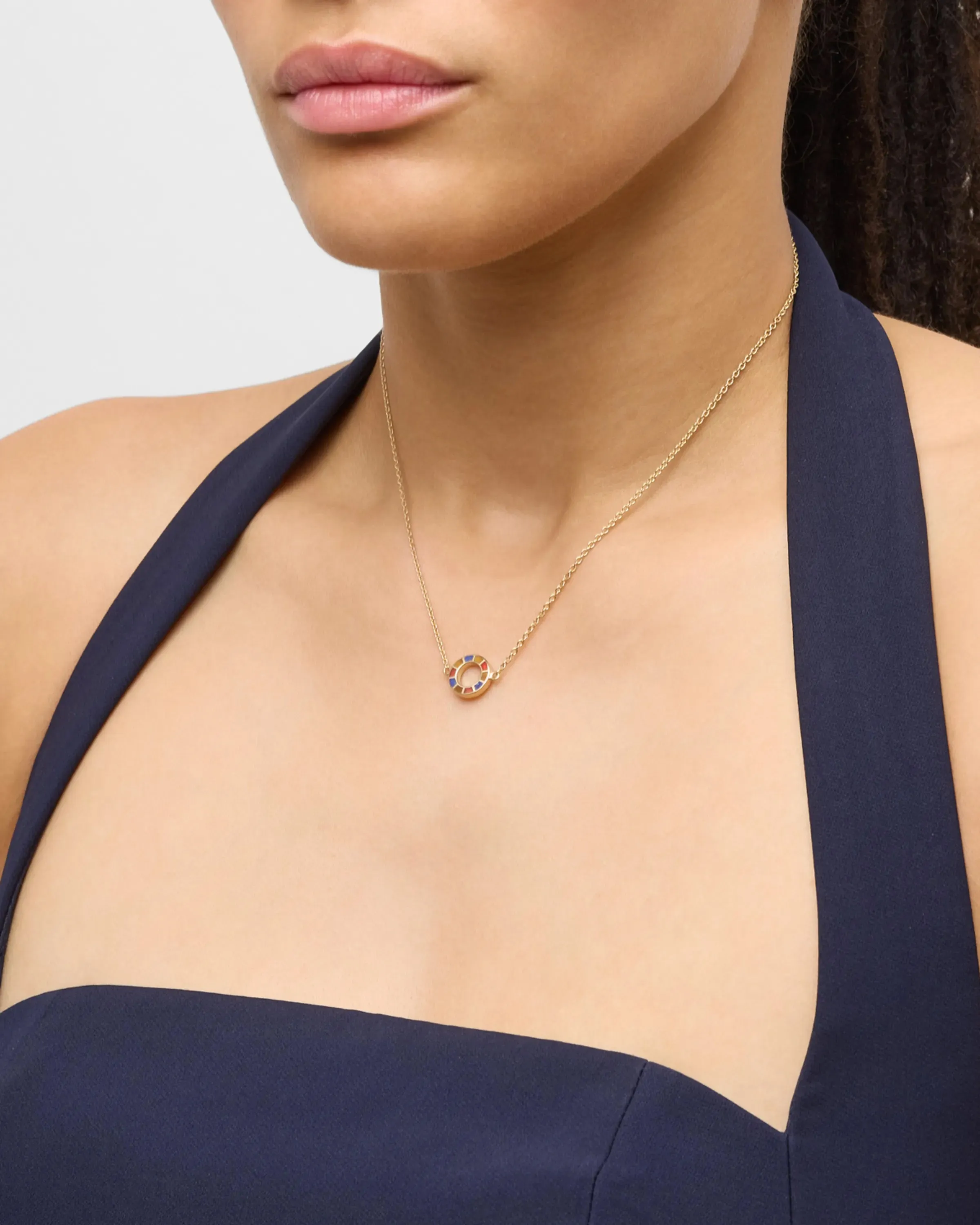 Dash Circle Gold Vermeil Sterling Necklace