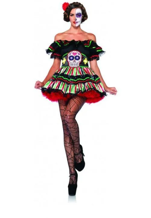 Day of the Dead Doll Mexican Sugar Skull Halloween Costume