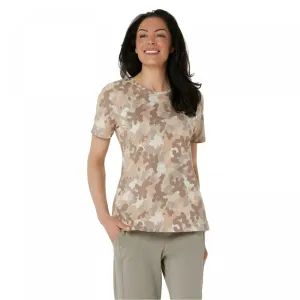 Denim & Co. Women's Active Printed French Terry Round Neck Top