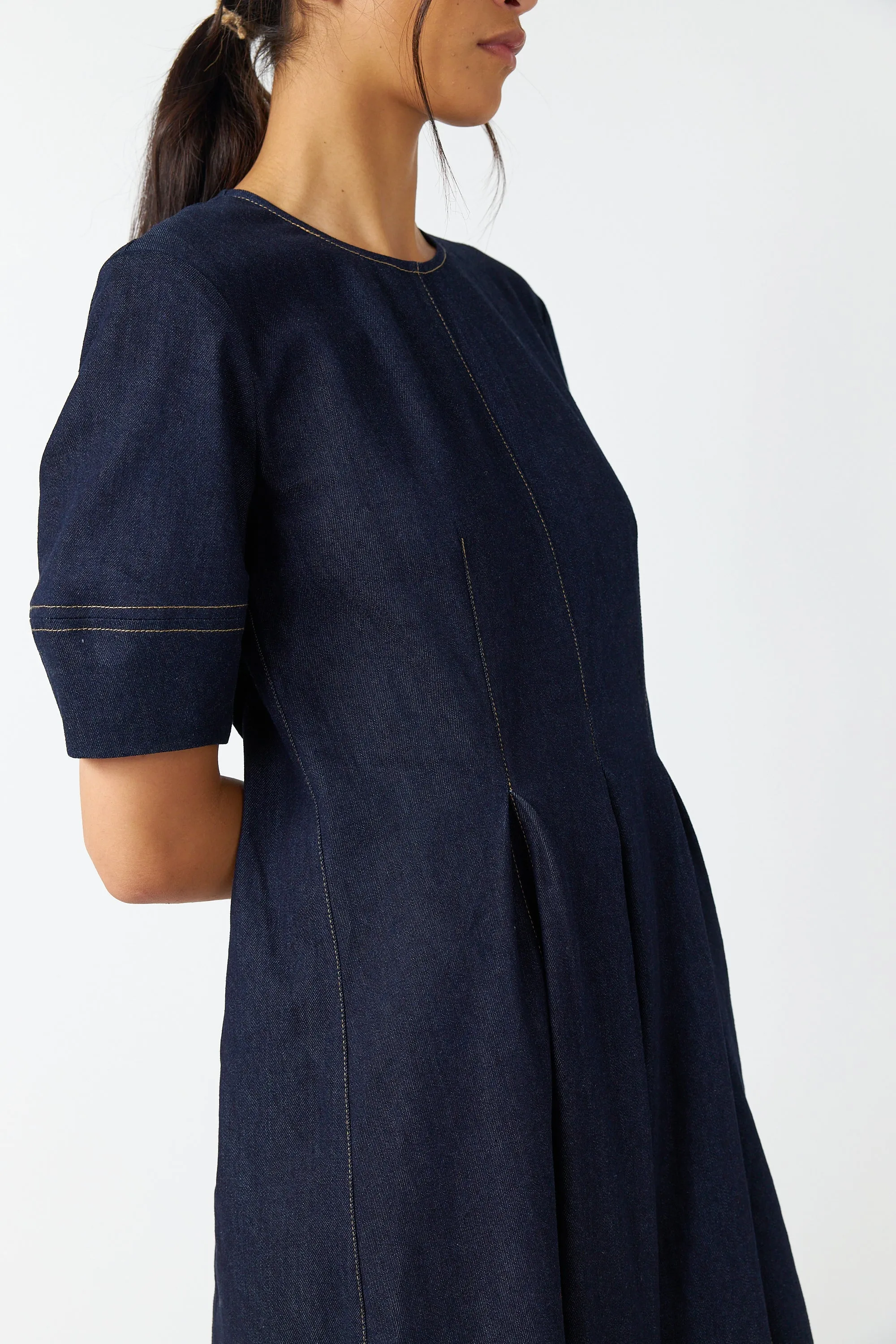 Denim godet dress