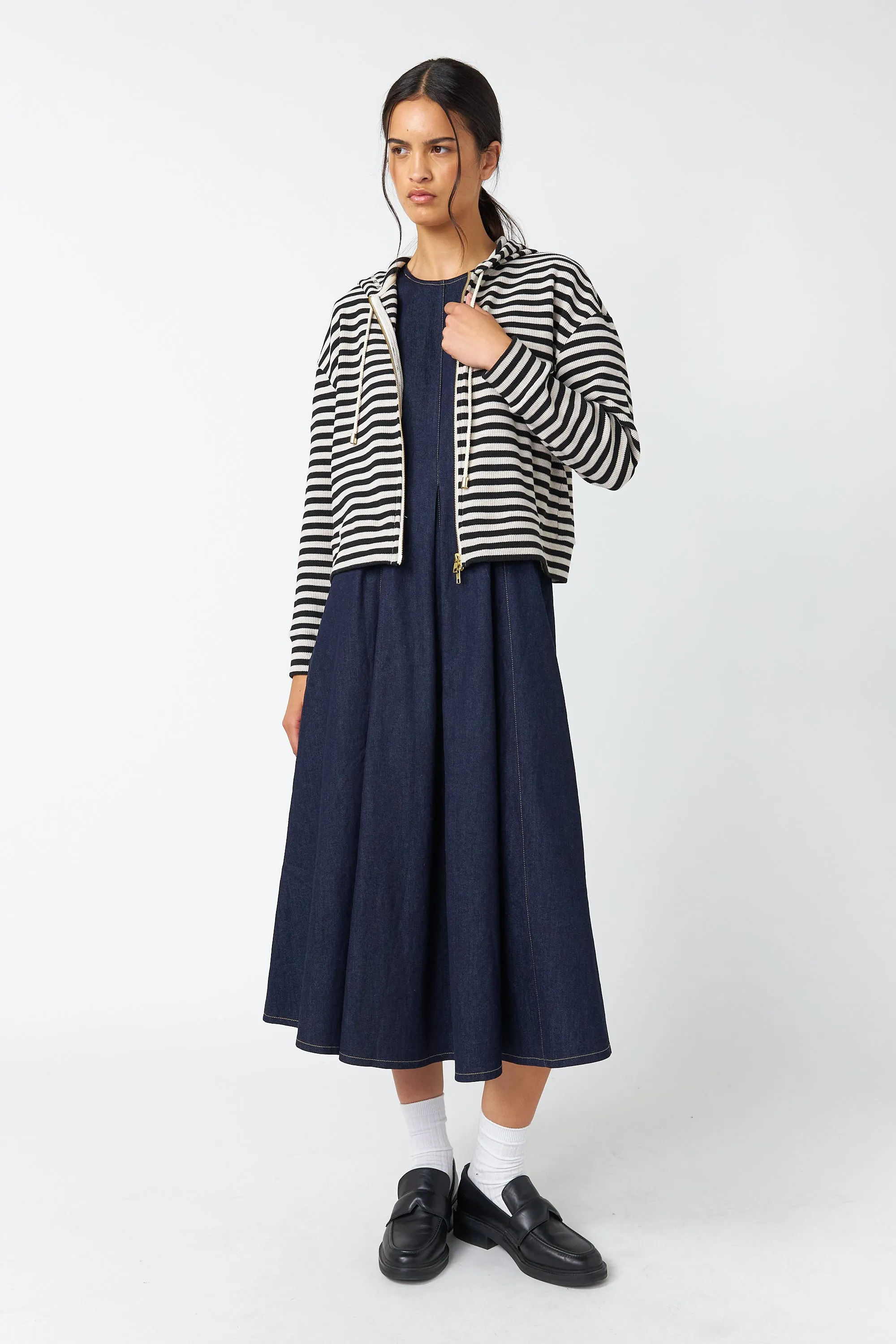 Denim godet dress